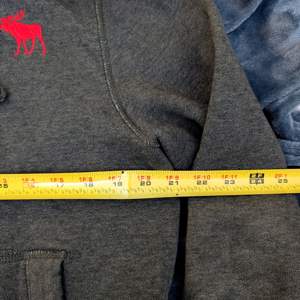 VTG Abercrombie & Fitch Gray Heavyweight Hoodie Jacket with Red  Logo Muscle Fit - Picture 6 of 11